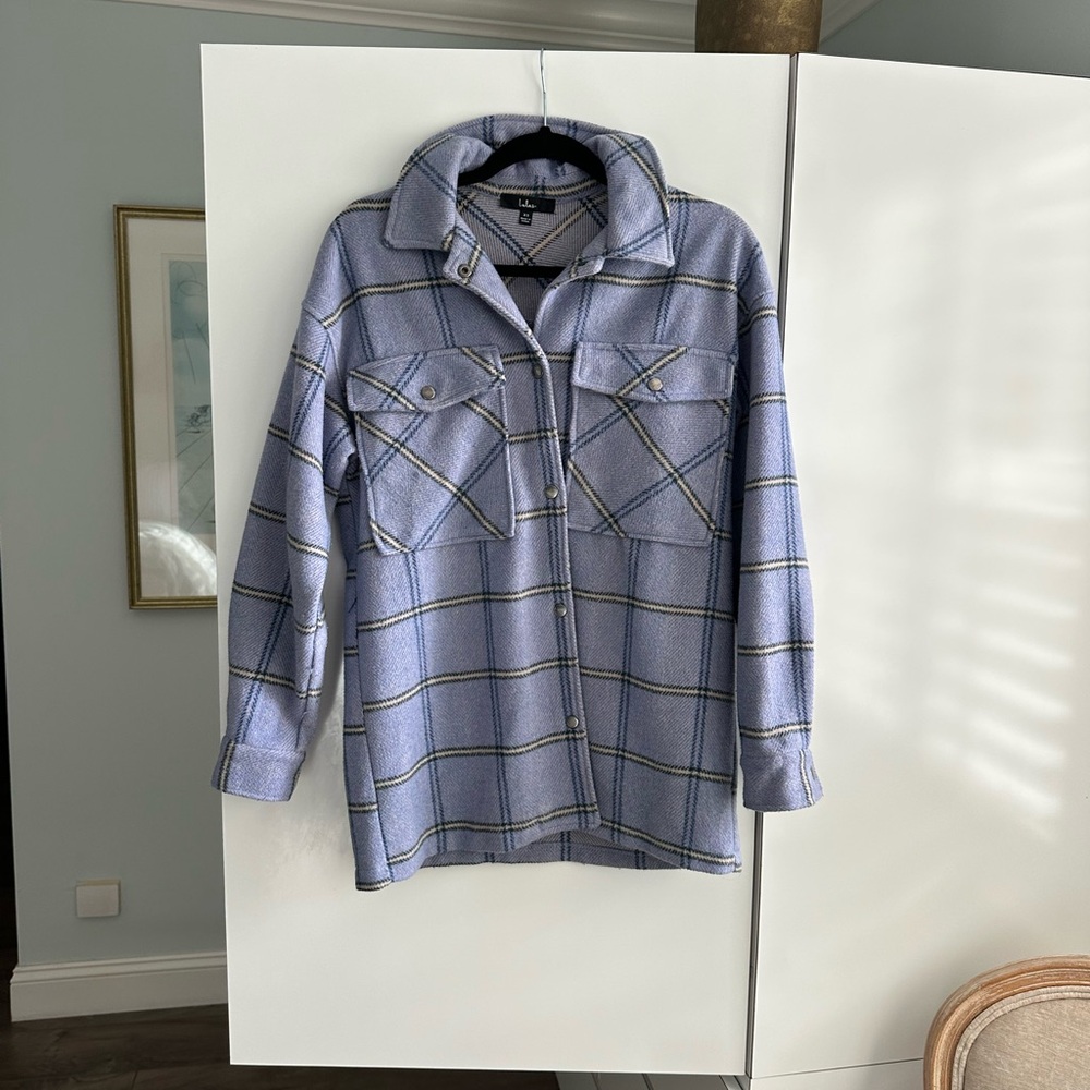 Plaid Button-Up Shirt Jacket